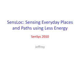 SensLoc - Network and Systems Lab