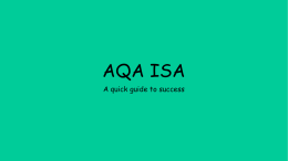 Science AQA ISA Prep - The Sholing Technology College
