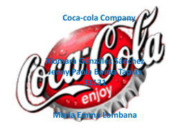 Coca-cola Company Xiomara González Sánchez Jenny Paola