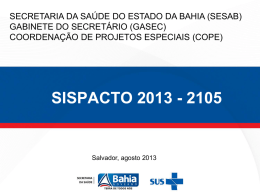 SISPACTO 2013 - 2105  - Secretaria da Saúde do Estado da