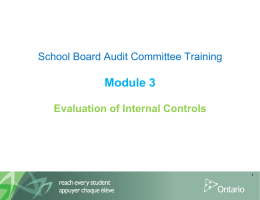 Module 3 – Evaluation of Internal Controls