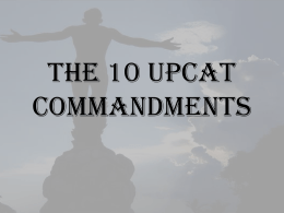 THE 10 UPCAT COMMANDMENTS