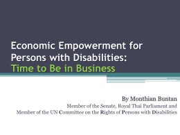 Economic Empowerment for Persons with Disabilities