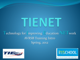 AVRSB TIENET Training Intro PowerPoint