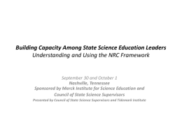 Building Capacity for State Science Education