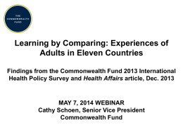 Cathy Schoen - The Commonwealth Fund