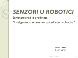 SENZORI U ROBOTICI - Automatizacija i robotika