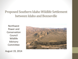 powerpoint on Proposed Southern Idaho Wildlife