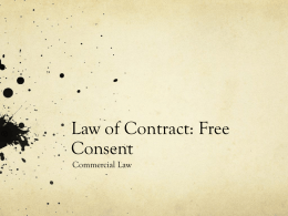 Commercial law Free Consent