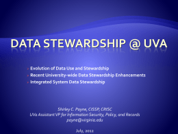 Data Stewardship @ UVa