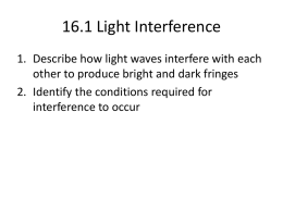 16.1 Light Interference
