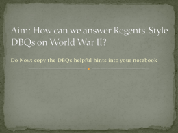 How can we answer Regents-Style DBQs on World War II