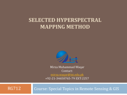 Selected Hyperspectral Mapping Method