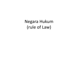Negara Hukum (rule of Law)