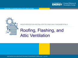 Roofing Flashing Attic Ventilation Installation Needs