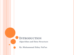 Introduction Algorithm and Data Structure By