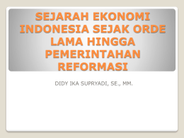 sejarah ekonomi indonesia sejak orde lama hingga