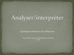 Analyser/interpréter