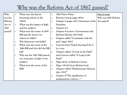 1867 Reform Act - History @ St Benets