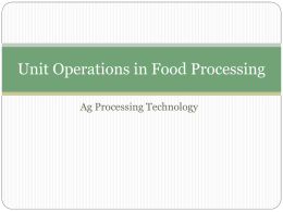 Unit Operations in Food Processing