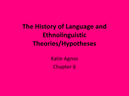 History of Language and Theories - Culture--per7