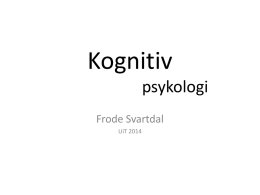 Kognitiv psykologi og nevrovitenskap