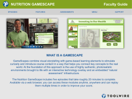 NUTRITION GAMESCAPE Faculty Guide