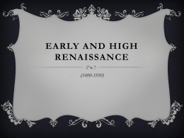 Early and High Renaissance lesson ppt