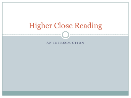Close Reading using 2010