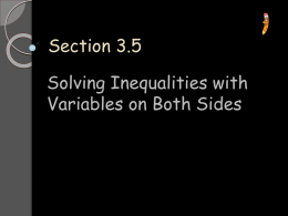 Solving Inequalities with Variables on Both sides