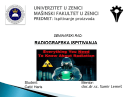 Izvori zračenja - Univerzitet u Zenici