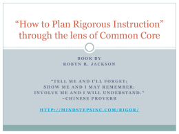 How to Plan Rigorous Instruction PP - emilyquinn