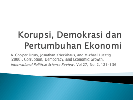 Korupsi, Demokrasi dan Pertumbuhan Ekonomi