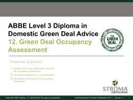 Green Deal Occupancy Assessment