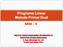 5-Programa Linear Metode Primal Dual