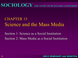CHAPTER 15 Science and the Mass Media