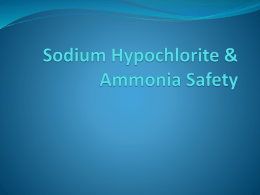 Sodium Hypochlorite & Ammonia Safety