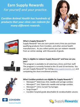 Covidien Supply Rewards info sheet