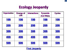 Ecology Jeopardy