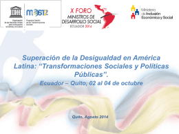 Ecuador - X Foro de Ministros de Desarrollo Social