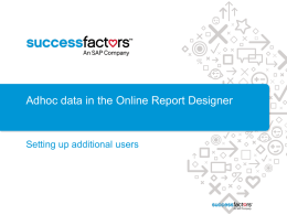 Ad Hoc in the Online Report Designer