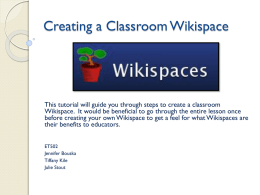 Creating a Classroom Wikispace