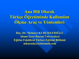 Doç. Dr. Mehmet KURUDAYIOĞLU