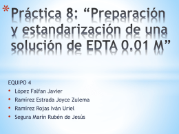 Preparación y estandarización de una solución de EDTA 0.01 M