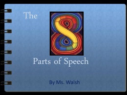 The Eight Parts of Speech Powerpoint
