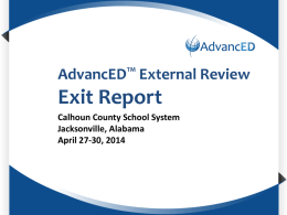 AdvancEDTM External Review Exit Report