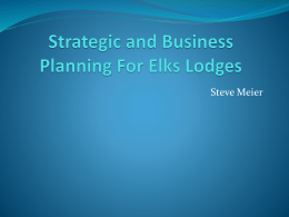 Strategic and Business Planning for Elks Lodges