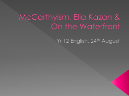 McCarthyism, Elia Kazan & On the Waterfront