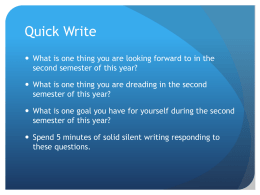 Semester Final Review - SIFT, CURES, and DO/DUE