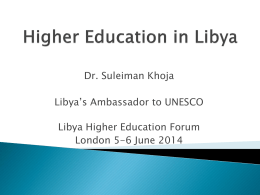 Higher Education in Libya - Libya Higher Education Forum